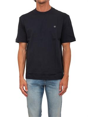 T-shirt BOSS uomo in cotone mercerizzato blu in UOMO