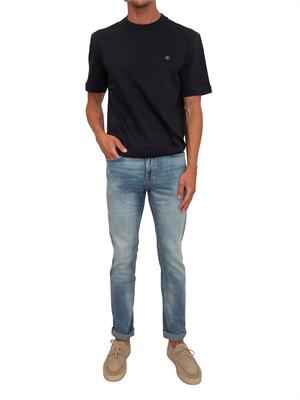T-shirt BOSS uomo in cotone mercerizzato blu in UOMO