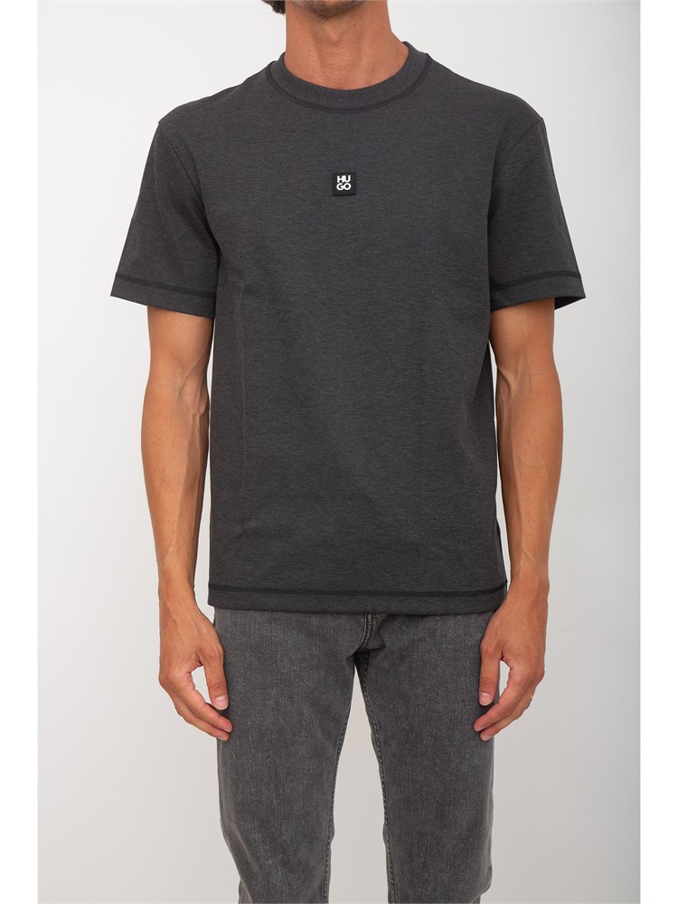 BOSS T-shirt HUGO uomo in cotone grigio con logo