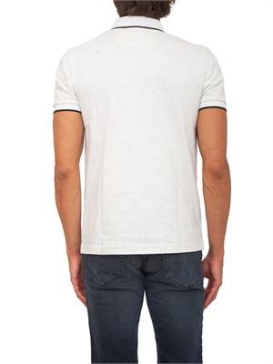 Polo Boss uomo in cotone elasticizzato grigio con profili in UOMO