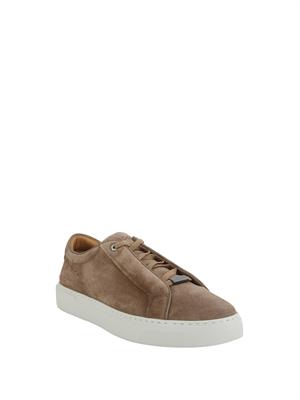 Sneakers Boss uomo in pelle taupe in UOMO