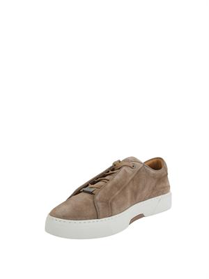 Sneakers Boss uomo in pelle taupe in UOMO