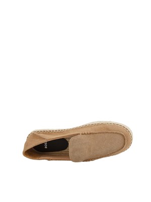 Espadrillas Boss uomo in pelle scamosciata beige in UOMO
