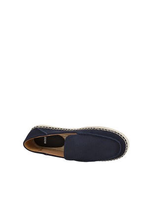 Espadrillas Boss uomo in pelle scamosciata blu in UOMO