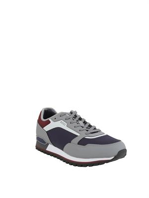 Sneakers Boss uomo in pelle e tessuto tecnico blu in UOMO