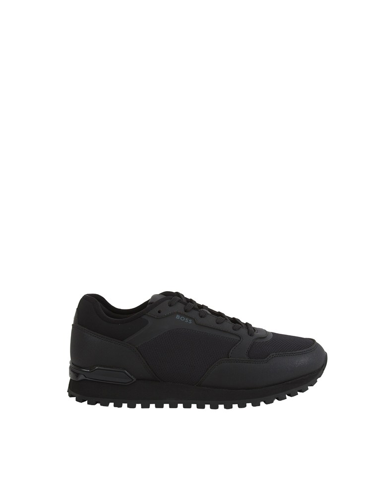 Sneakers nere Boss uomo in pelle e tessuto tecnico