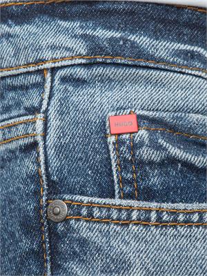 BOSS Jeans HUGO Uomo in denim medio effetto used in UOMO