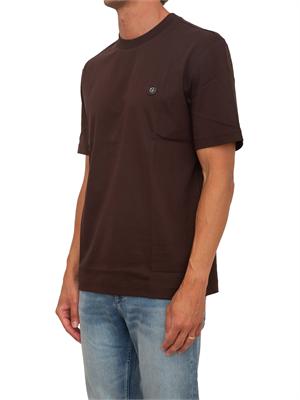 T-shirt BOSS uomo in cotone mercerizzato marrone in UOMO
