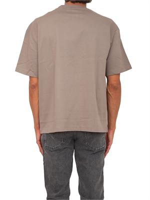 BOSS T-shirt Hugo uomo taupe con logo grande in UOMO