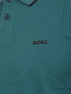 Polo Boss uomo in cotone petrolio con contrasti in UOMO