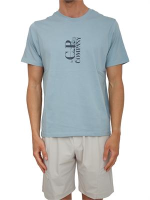 C.P. COMPANY T-shirt CP Company in cotone azzurro con logo in UOMO