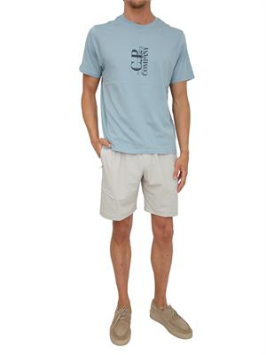 C.P. COMPANY T-shirt CP Company in cotone azzurro con logo in UOMO