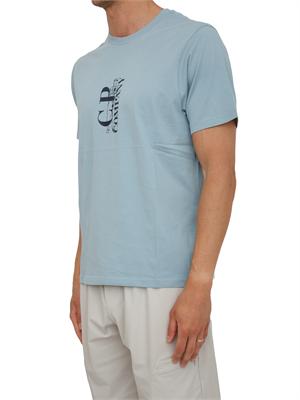 C.P. COMPANY T-shirt CP Company in cotone azzurro con logo in UOMO
