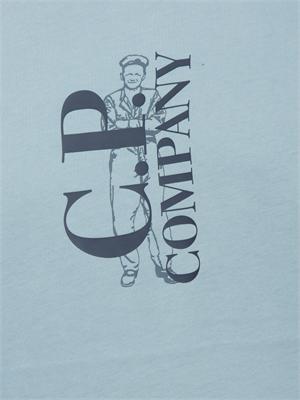 C.P. COMPANY T-shirt CP Company in cotone azzurro con logo in UOMO
