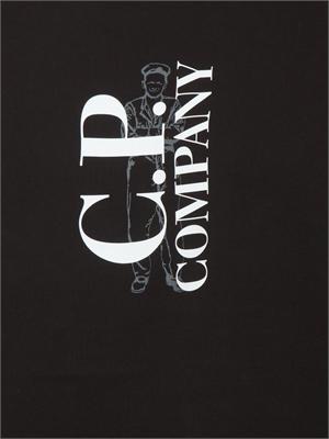 C.P. COMPANY T-shirt CP Company in cotone nero con logo in UOMO