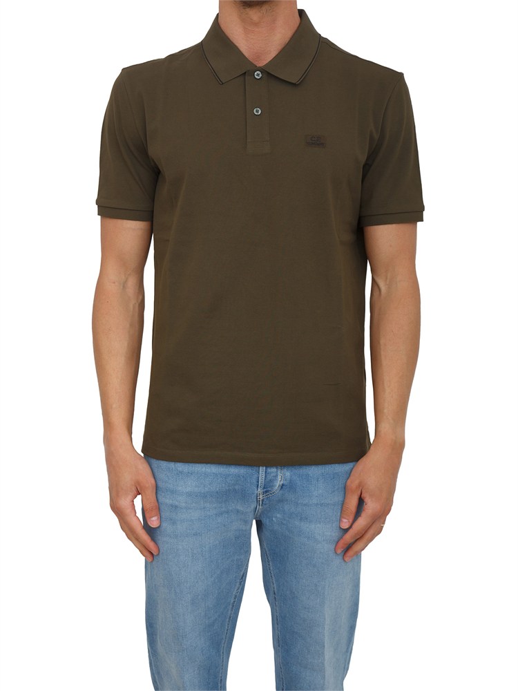 Polo C.P. Company in cotone verde kaki