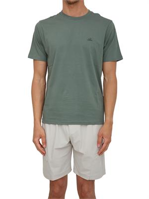 T-shirt C.P. Company in cotone verde con logo in UOMO