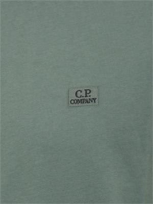 T-shirt C.P. Company in cotone verde con logo in UOMO