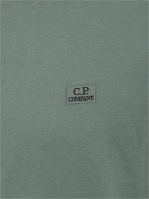 T-shirt C.P. Company in cotone verde con logo in UOMO