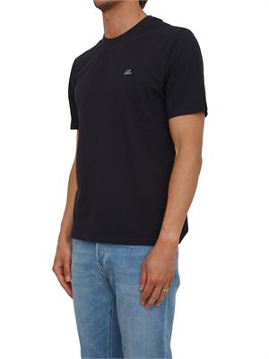 T-shirt C.P. Company in cotone blu con logo in UOMO