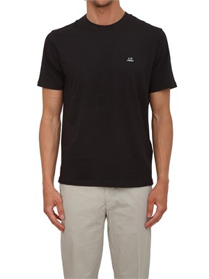 T-shirt C.P. Company in cotone nero con logo in UOMO