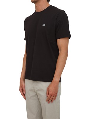 T-shirt C.P. Company in cotone nero con logo in UOMO