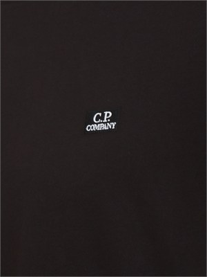 T-shirt C.P. Company in cotone nero con logo in UOMO