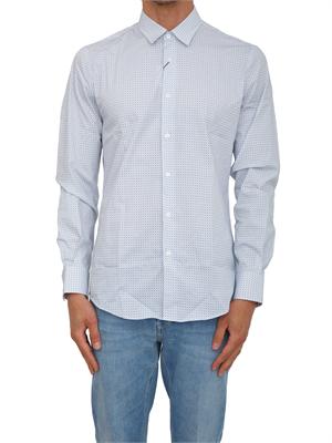 Camicia Liu Jo uomo in cotone azzurro microfantasia in UOMO