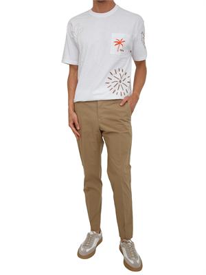 T-shirt bianca Liu Jo uomo in cotone con ricami etnici in UOMO