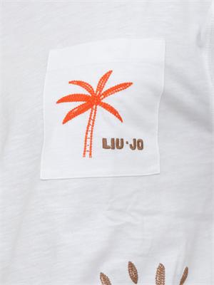 T-shirt bianca Liu Jo uomo in cotone con ricami etnici in UOMO