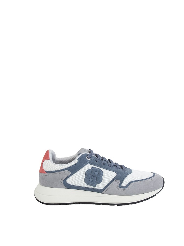 Sneakers blu BOSS uomo in mesh e suede