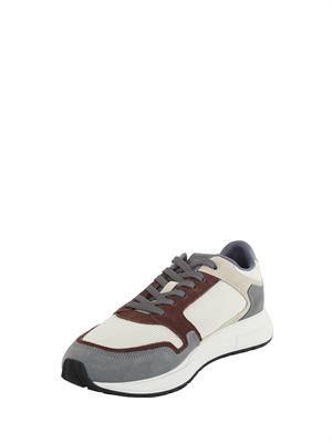 Sneakers marroni BOSS uomo in mesh e suede in UOMO