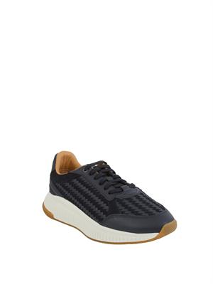Sneakers Boss uomo in pelle blu in UOMO
