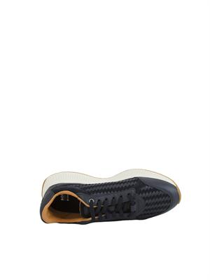 Sneakers Boss uomo in pelle blu in UOMO
