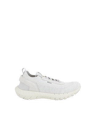 Sneakers bianche BOSS uomo con tomaia in maglia in UOMO