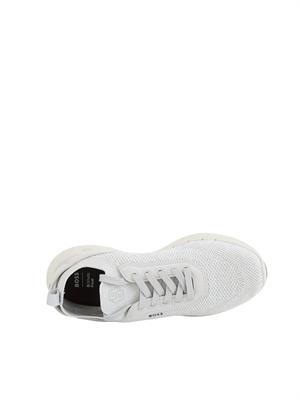 Sneakers bianche BOSS uomo con tomaia in maglia in UOMO