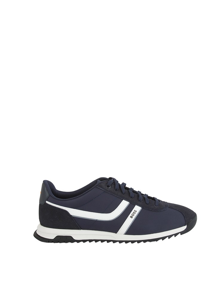 Sneakers Boss uomo in pelle blu