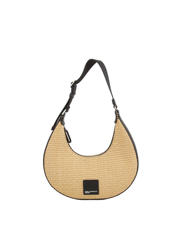 K.LAGERFELD Borsa hobo Karl Lagerfeld Jeans intrecciata beige