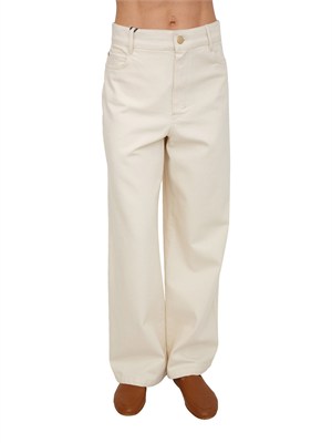 'S MAX MARA Pantaloni SMMZARINA Max Mara 'S in cotone elasticizzato crema in DONNA