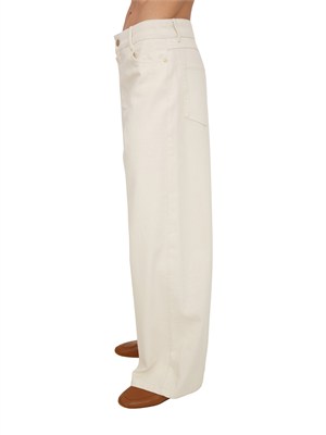 'S MAX MARA Pantaloni SMMZARINA Max Mara 'S in cotone elasticizzato crema in DONNA