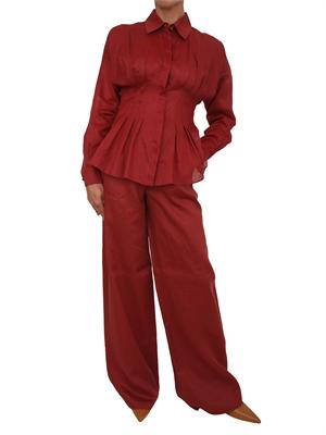 Camicia MSTORA Max Mara Studio in tela ramiÉ rossa in DONNA
