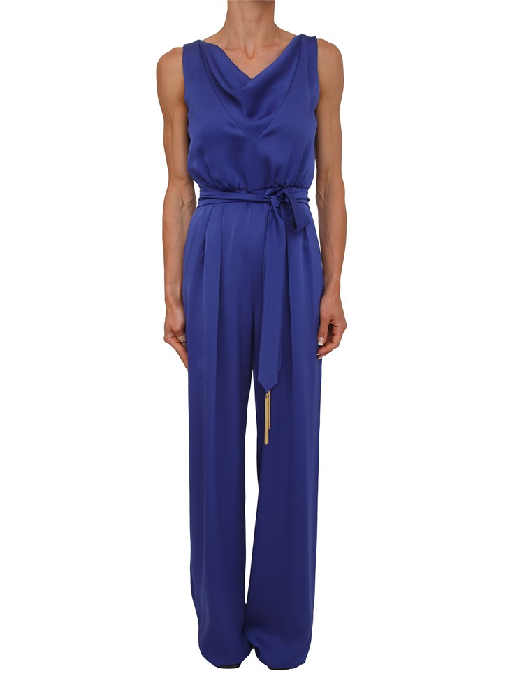 Tuta blu MSEDONATA Max Mara Studio in satin fluido
