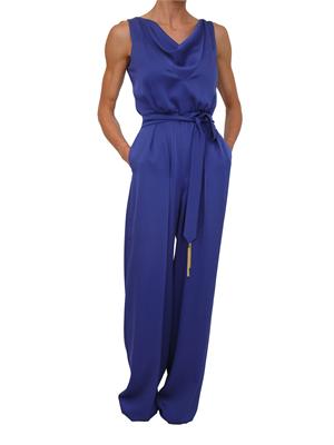 Tuta blu MSEDONATA Max Mara Studio in satin fluido in DONNA