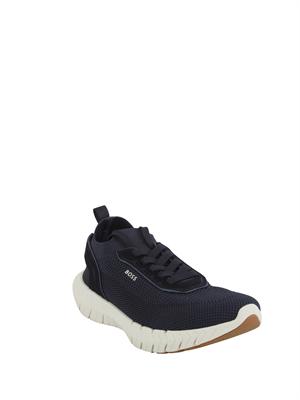 Sneakers blu BOSS uomo con tomaia in maglia in UOMO
