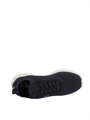 Sneakers blu BOSS uomo con tomaia in maglia in UOMO