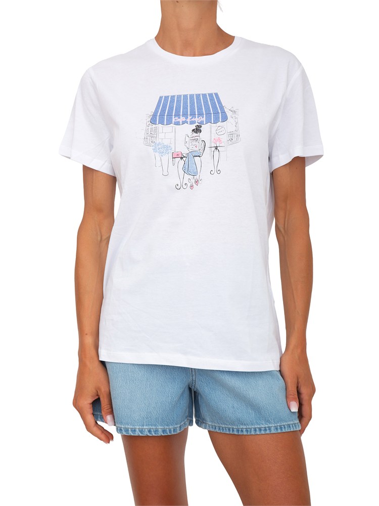 T-shirt bianca Liu Jo donna con stampa