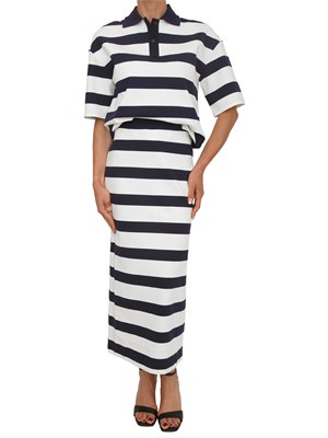 Polo MMLABETAIA Max Mara MM in misto viscosa bianca righe blu in DONNA