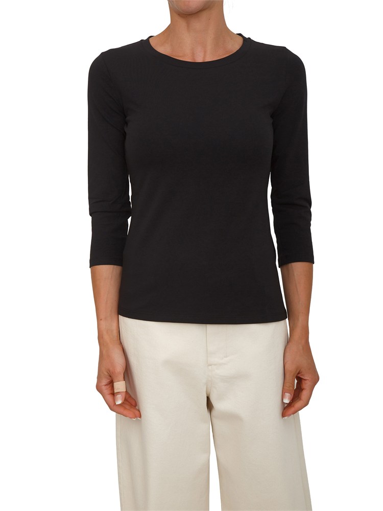 T-shirt nera MMLOBLIQUA Max Mara MM in cotone