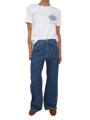 T-shirt bianca MMLNEGOZI Max Mara MM misto cotone in DONNA