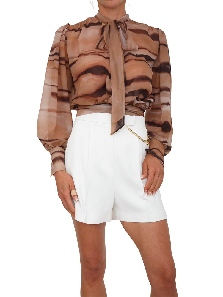 Camicia in chiffon animalier Elisabetta Franchi